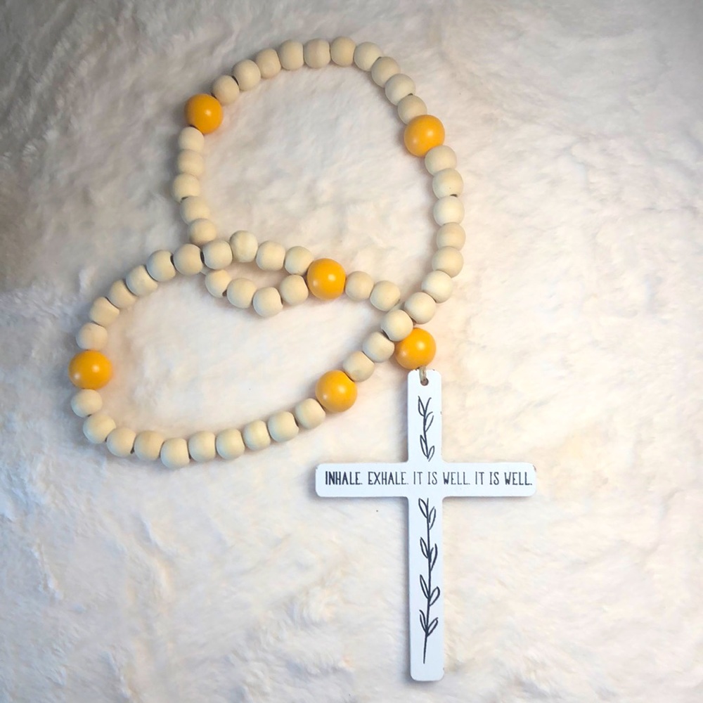 Handmade Wooden Rosary Garland.